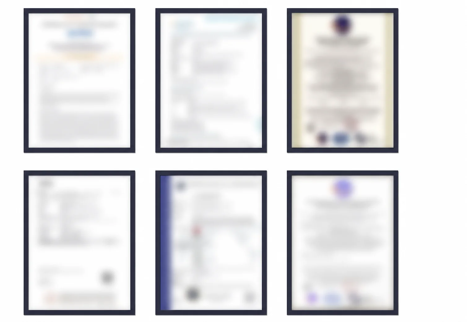 Anonymized preview of framed compliance documents