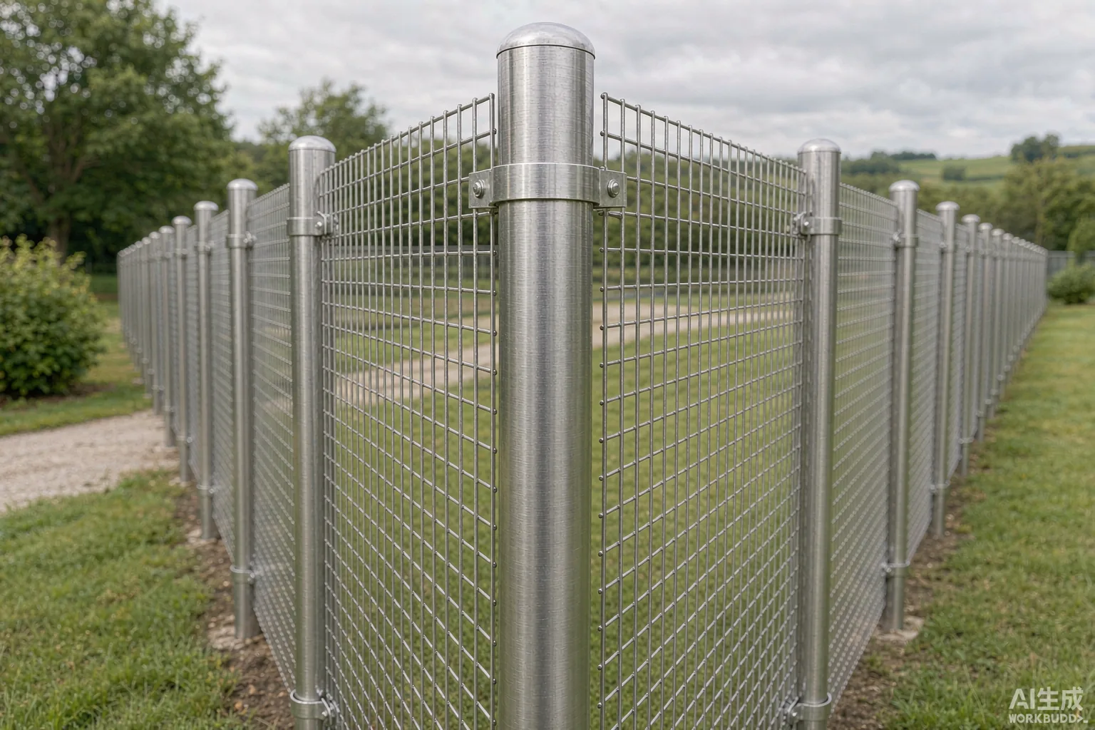 Stainless Steel Mesh Fence Post reference view 1